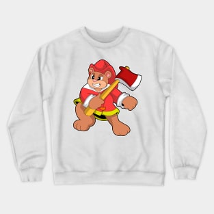 Bear as Firefighter with Ax Crewneck Sweatshirt